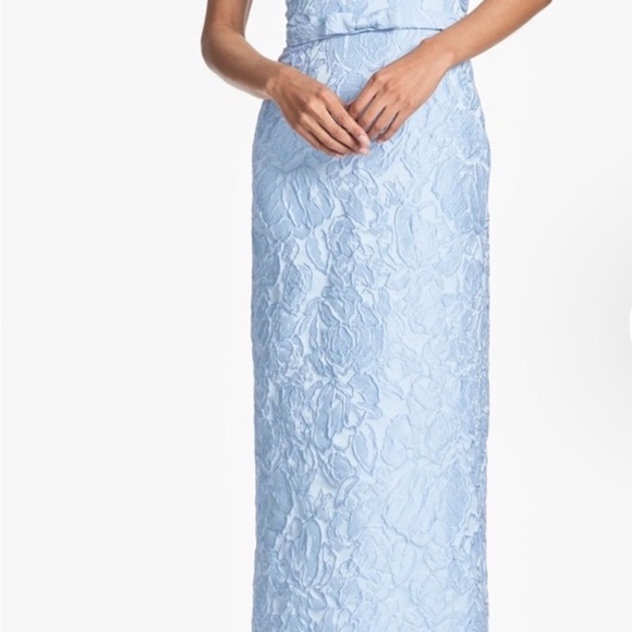 Sachin + Babi Strapless Light Blue Dress Sophia Jacquard Floral Ice Blue Size 4 - Picture 3 of 10